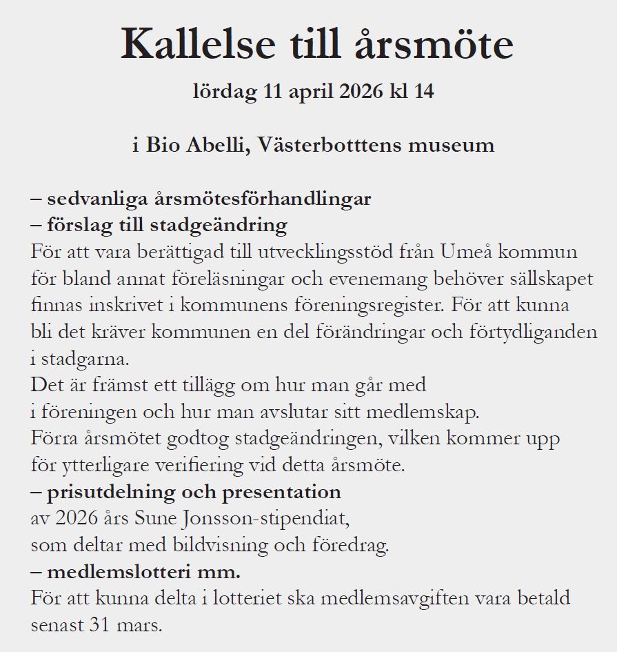 Kallelse till årsmöte